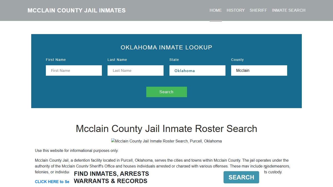 Mcclain County Jail Inmate Roster Lookup, Purcell, OK